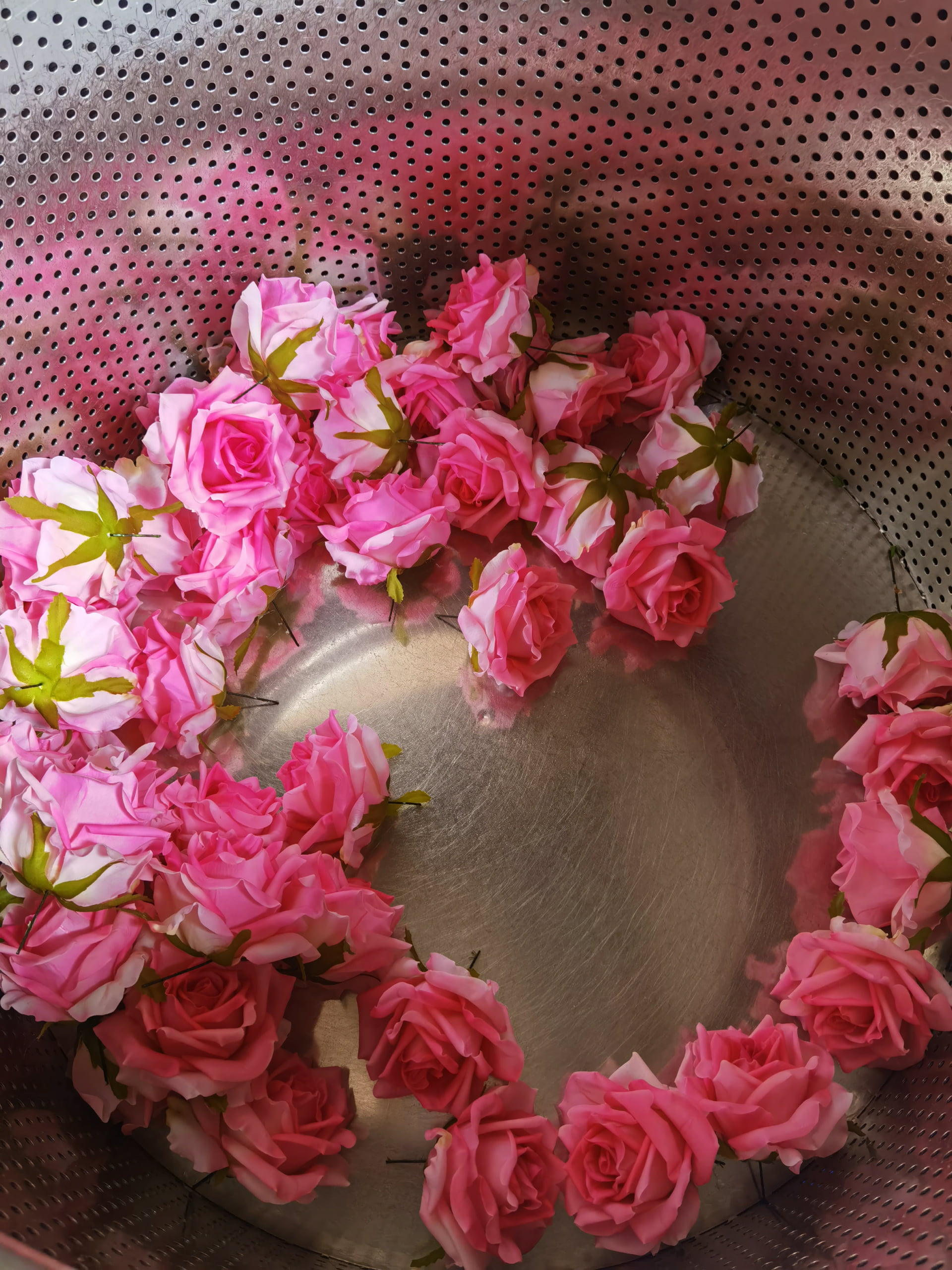 Drying process for artificial flowers