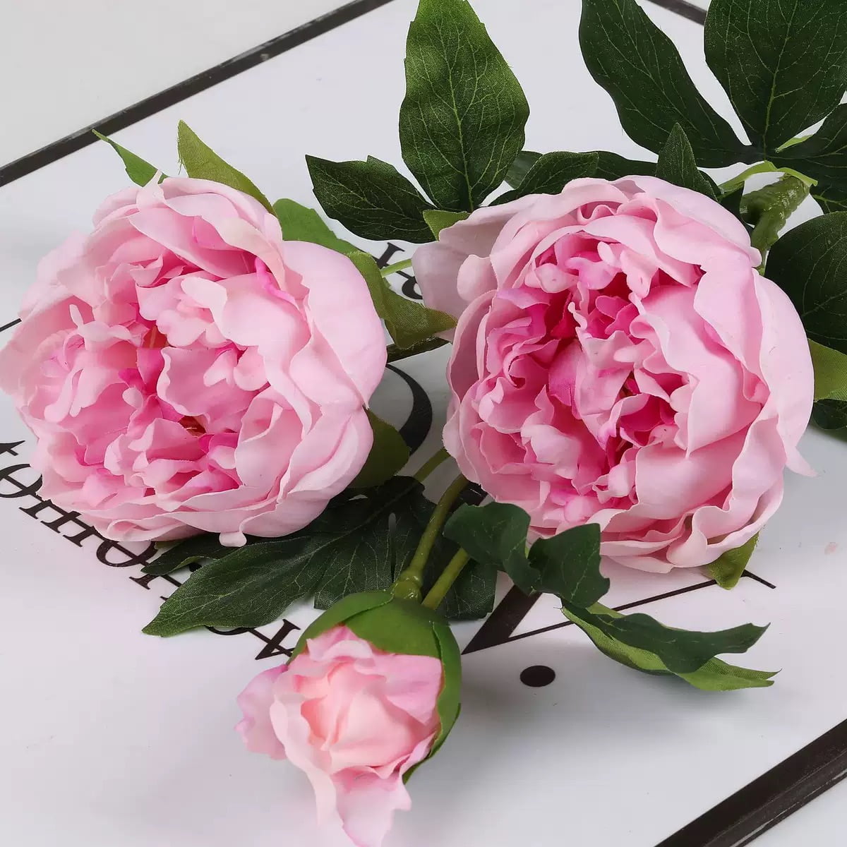 80cm Real-Touch 3 Heads Lydia Peony Spray