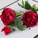 80cm Real-Touch 3 Heads Lydia Peony Spray