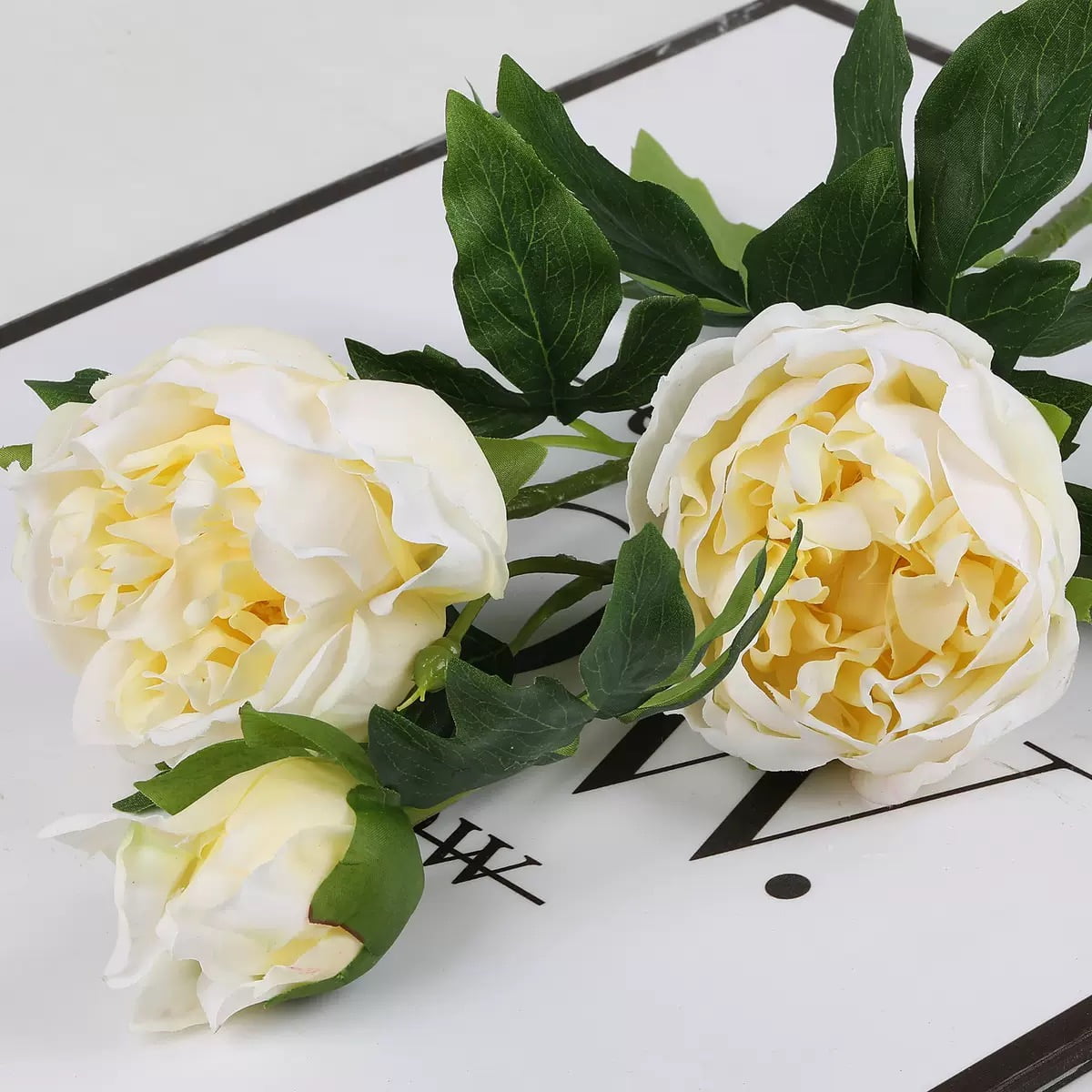 80cm Real-Touch 3 Heads Lydia Peony Spray