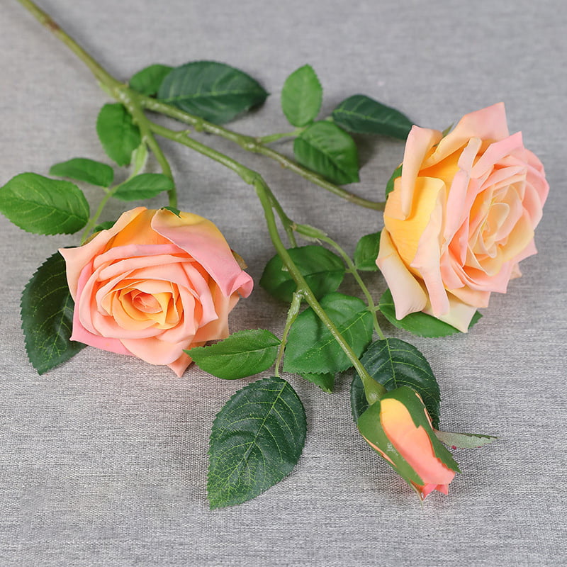 55cm Real-Touch 3 Heads Coco Rose Spray