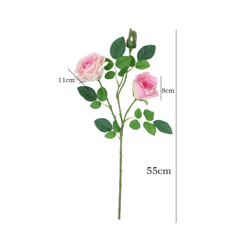 55cm Real-Touch 3 Heads Coco Rose Spray