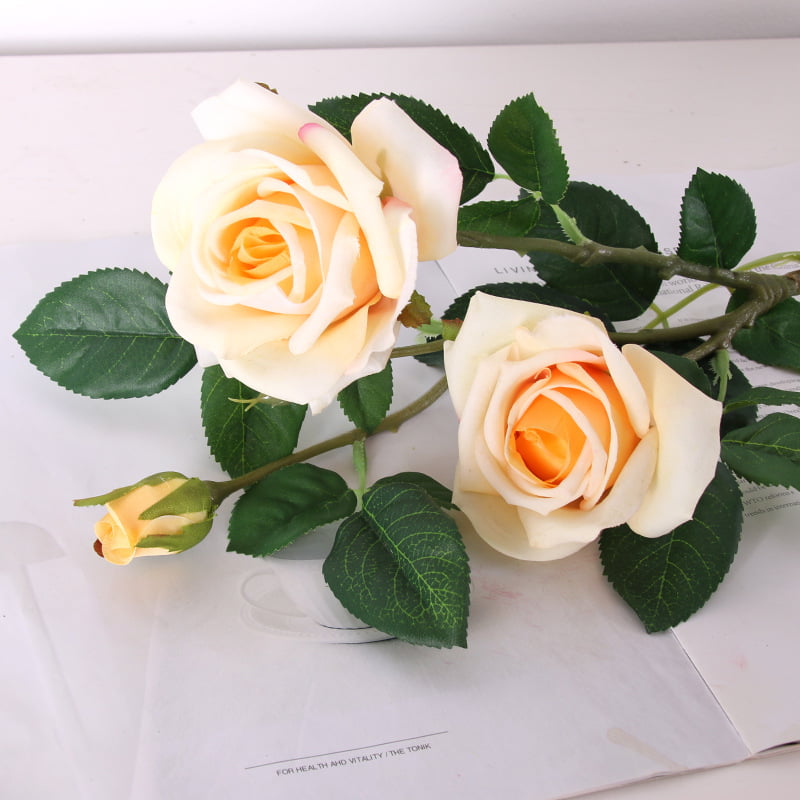 80cm Real-Touch 3 Heads Denise Rose Spray