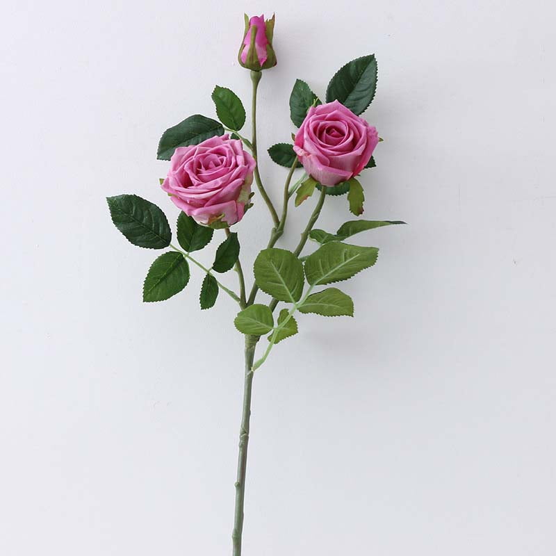 80cm Real-Touch 3 Heads Victoria Rose Spray