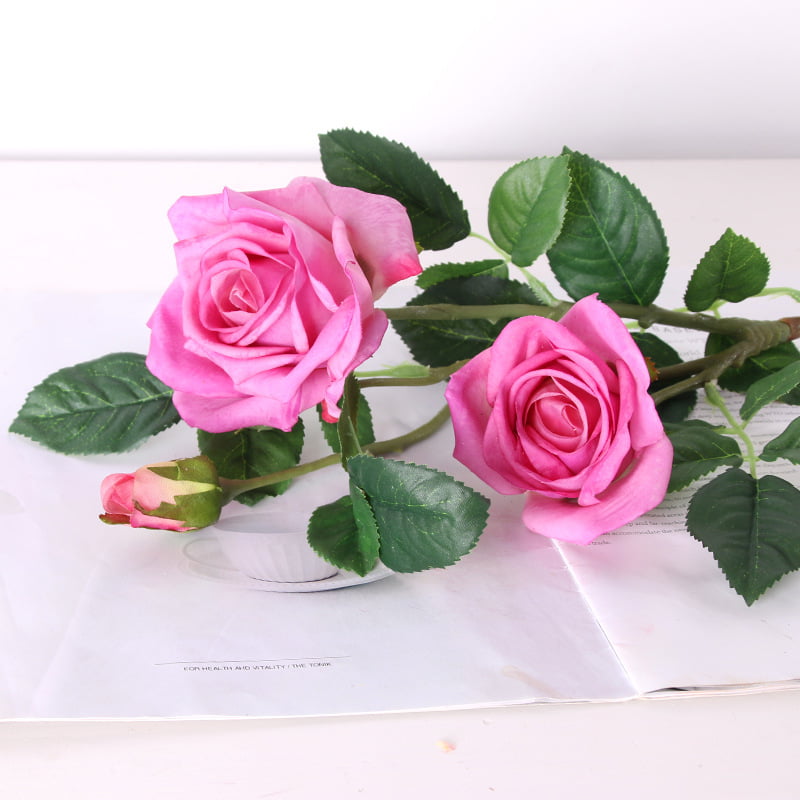 80cm Real-Touch 3 Heads Denise Rose Spray