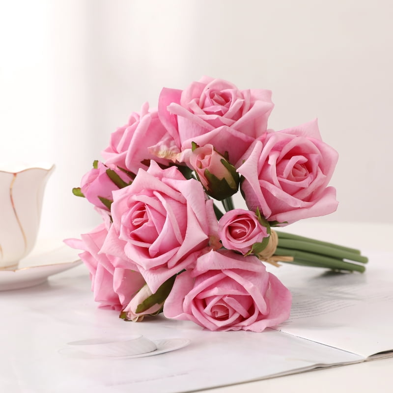 20cm Real-Touch 10 Heads Bella Rose Bundle