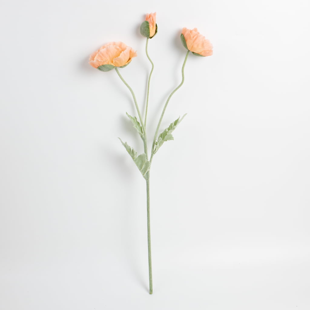 70cm Real-Touch 3 Heads Poppy Spray