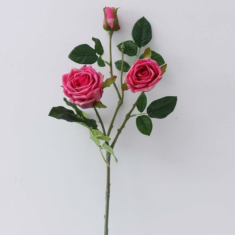 80cm Real-Touch 3 Heads Victoria Rose Spray