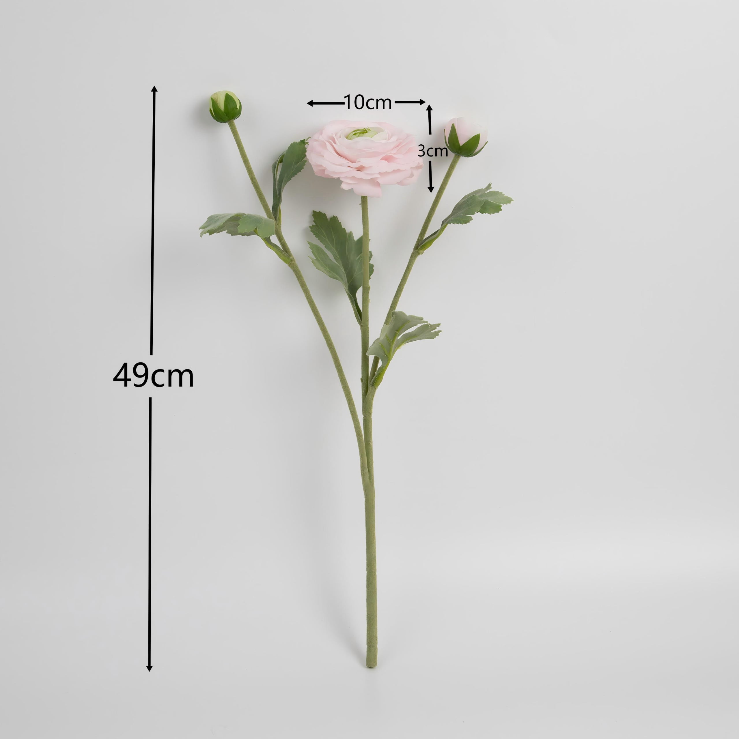 49cm Real-Touch 3 Heads Annie Ranunculus Spray