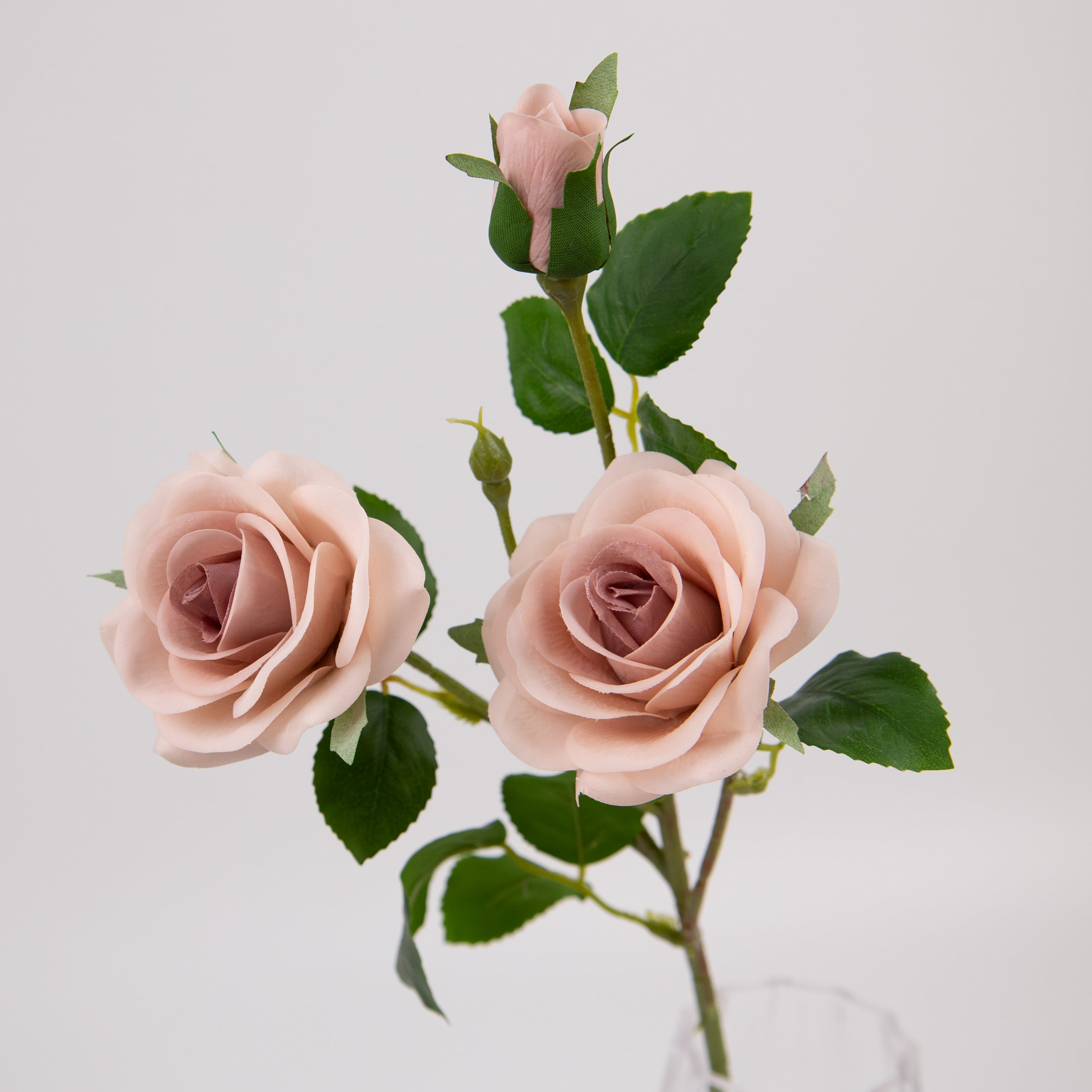 50cm Real-Touch 3 Heads Cappuccino Rose Spray
